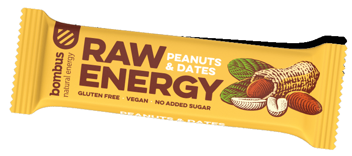 Tyčinka Bombus Raw Energy Peanuts+Dates 50g