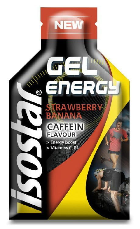 Energetický gel Isostar Caffein Strawberry banana 35g