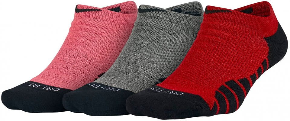 Dámské tréninkové ponožky Nike Dry Cushioning No-show (Tři páry)
